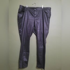 Eileen Fisher Black Coated Straight-Leg Pants – Size 22W